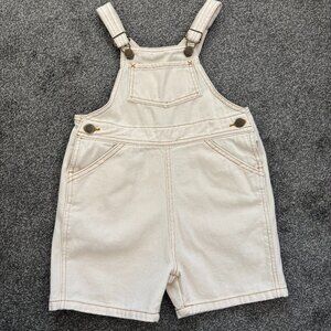 Little Urban Apparel cream overall shorts, 5 pockets, adjustable shoulder straps